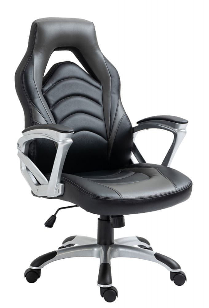 BHM Germany Kancelárska stolička Foxton, syntetická koža, šedá